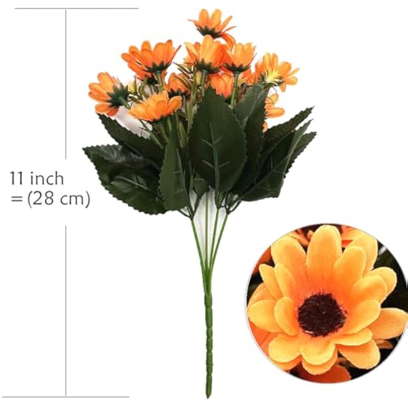 4 Bundle Orange Artificial Greenery Stems Window Box Decor image number 3