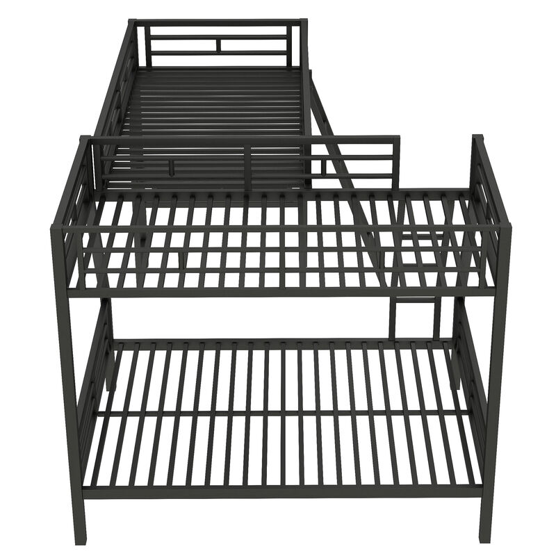Whisen Twin Over Full L-Shaped Bunk Bed with Desk, Metal for Kids Bedroom image number 6