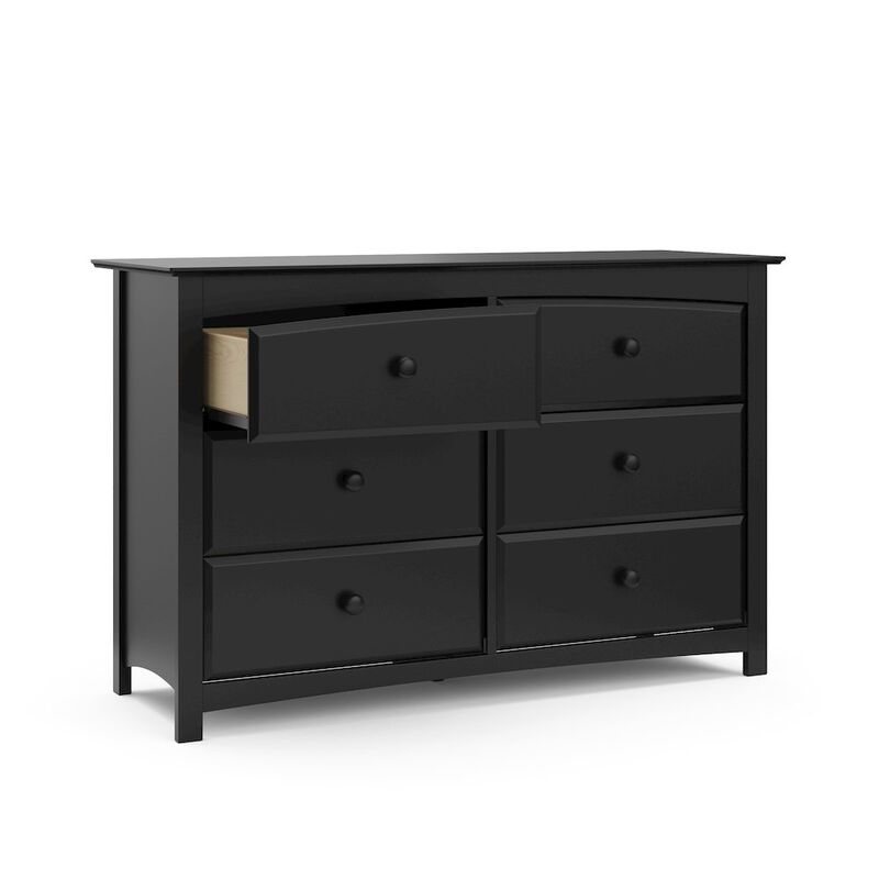 Storkcraft Kenton 6 Drawer Universal Double Dresser - Black