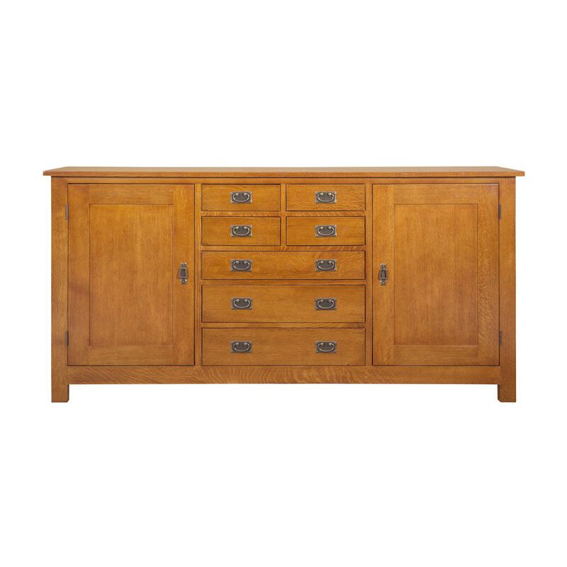 Crafters and Weavers Mission 7 Drawer Sideboard With 2 Doors