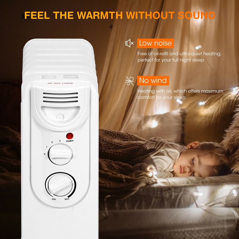Electric Space Heater with 3 Heat Settings and Safe Protection