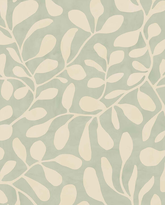 Fiona Light Blue Leafy Vines Wallpaper