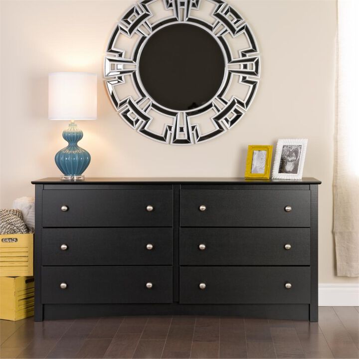 Prepac Black Sonoma 6 Drawer Dresser
