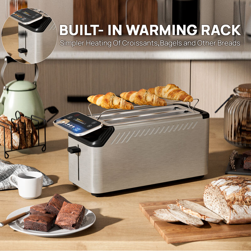 WHALLULTRA 4 Slice Long Slot Toaster, Touch Screen with Projection Display,1.5" Wide Slots, 5 Bread Types & 11 Shade Settings image number 7