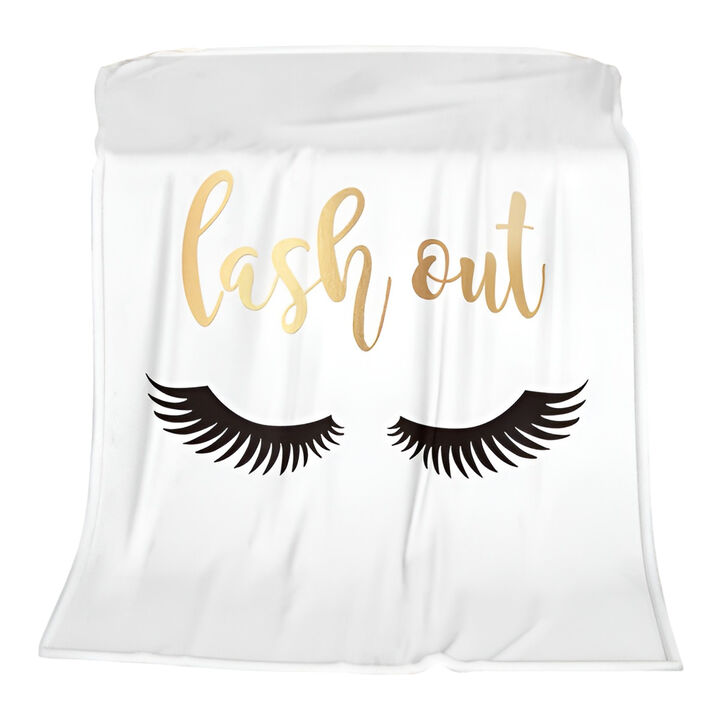 Fluffy Flannel Fleece Throw Blanket Plush & Cozy with Long Eyelashes Print Design