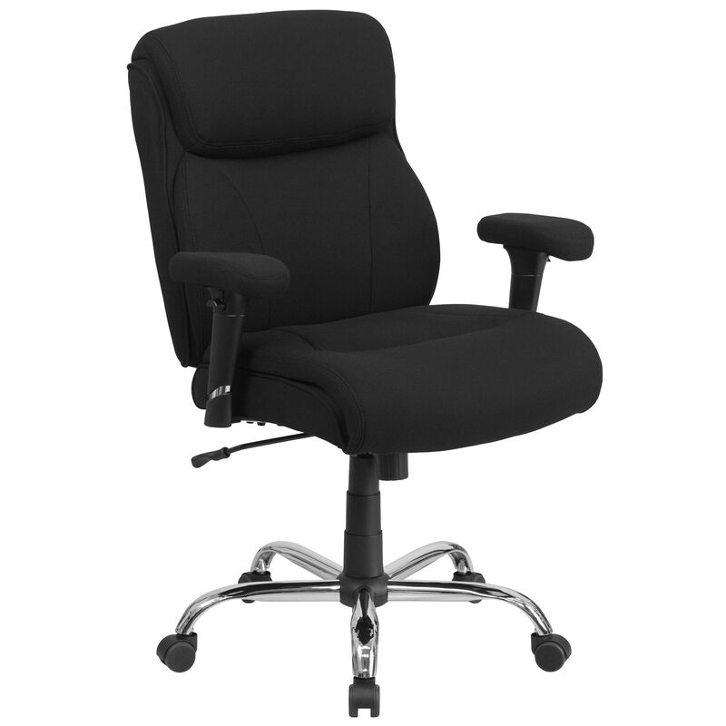 HERCULES Series Big & Tall 400 lb. Rated Fabric Ergonomic Task Office Chair with Line Stitching and Adjustable Arms image number 0