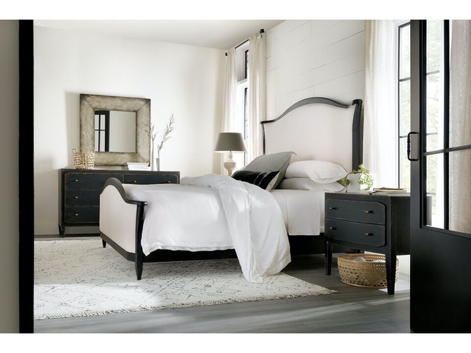 CiaoBella King Upholstered Bed- Black