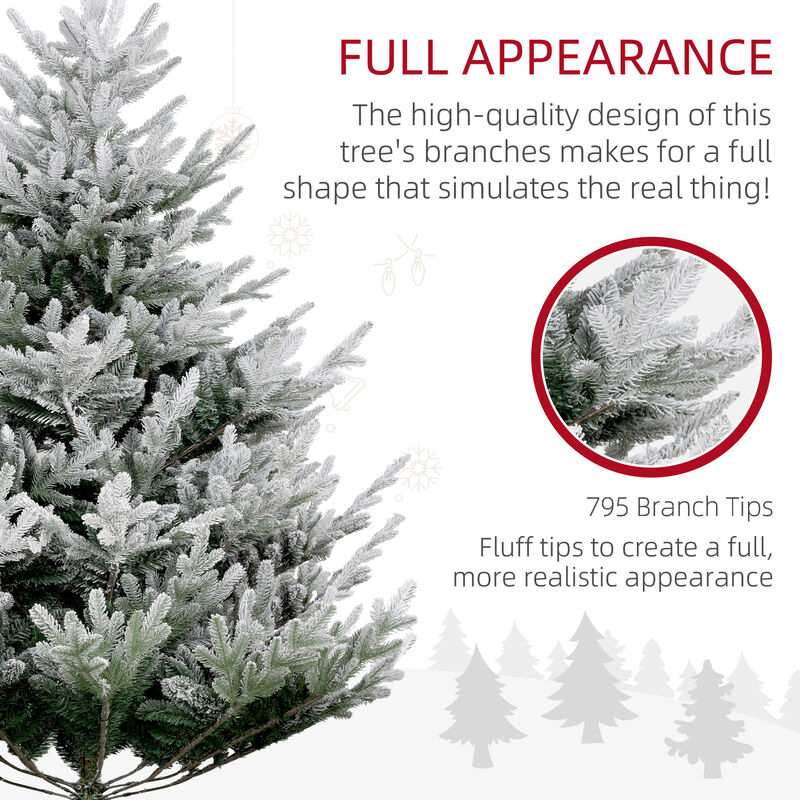 BreeBe 6FT Flocked Artificial Xmas Tree with Realistic Branches image number 6