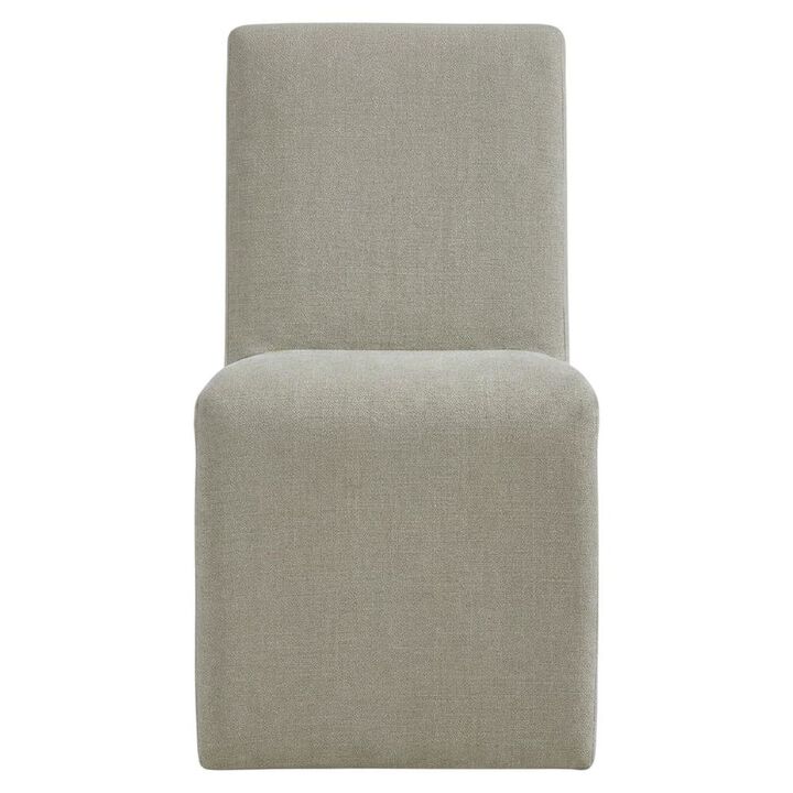 Wooden Upholstered Dining Side Chair with Cushioned Seat, Slate Blue