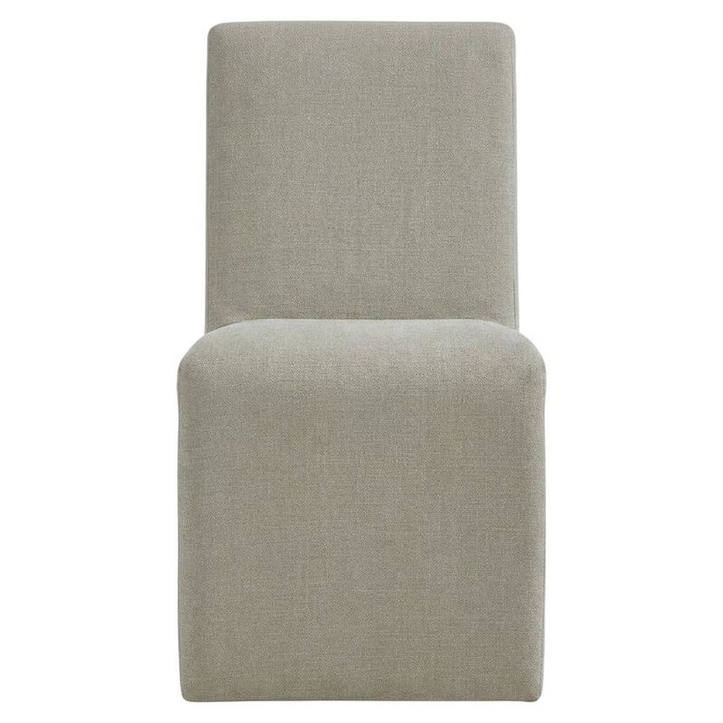 Wooden Upholstered Dining Side Chair with Cushioned Seat, Slate Blue image number 0