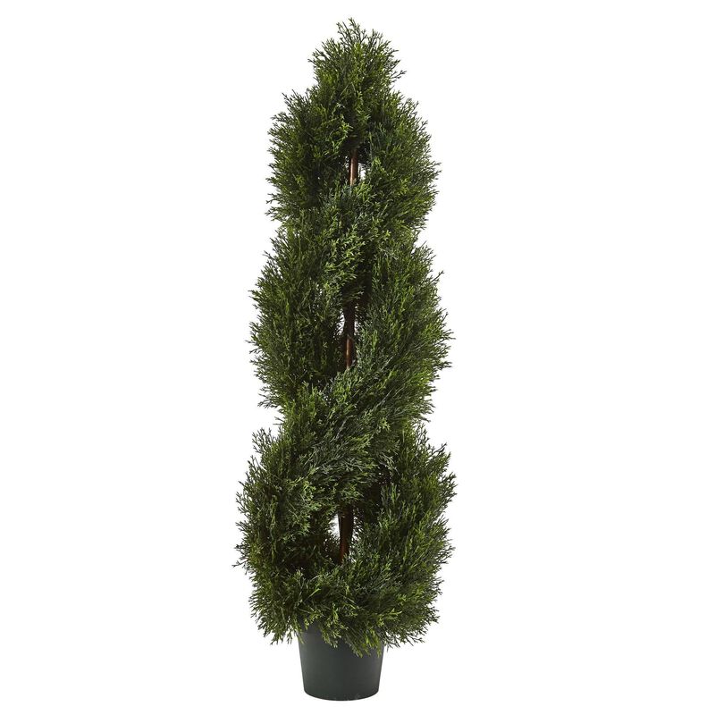 Nearly Natural 4-ft Pond Cypress Topiary UV Rest w/1036 Lvs (Indoor/Outdoor)