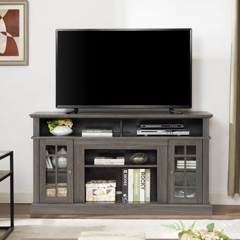 GOODSILO Classic TV Media Stand with Open and Closed Storage for 65-Inch TVs Modern Entertainment Console with Adjustable Shelves image number 8