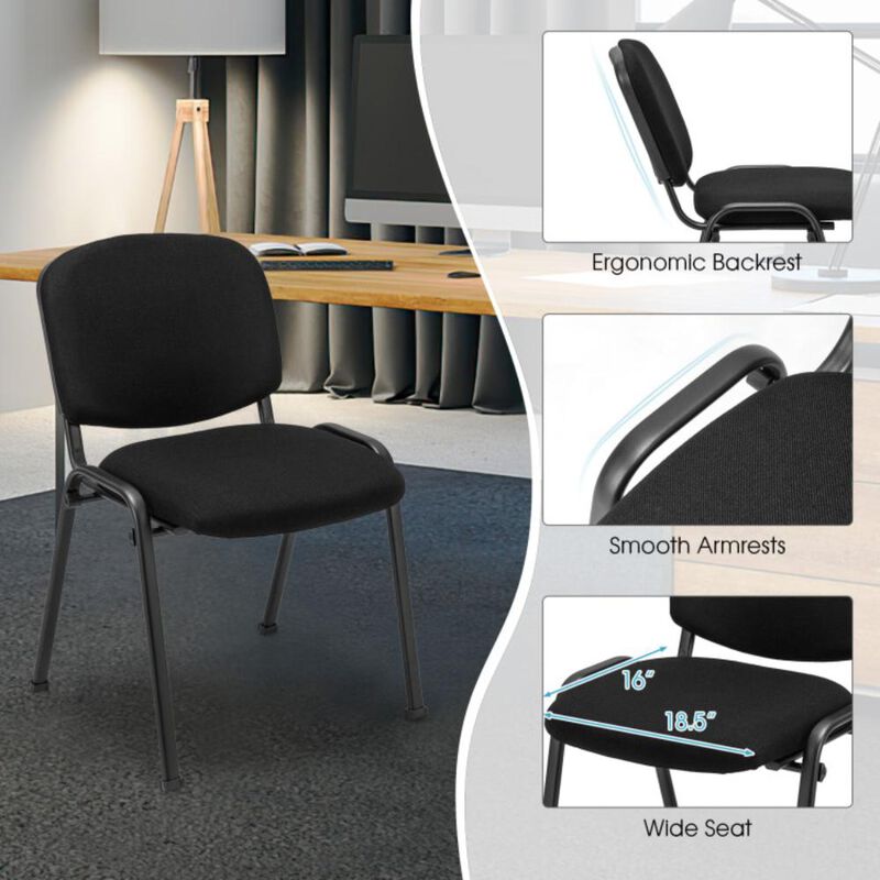 Hivvago Office Chair with Metal Frame and Padded Cushions for Conference Room-Set of 2