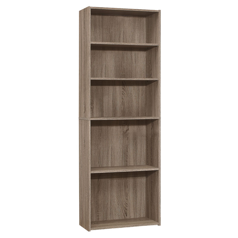Monarch Specialties I 7468 Bookshelf, Bookcase, 6 Tier, 72"H, Office, Bedroom, Laminate, Brown, Transitional image number 1