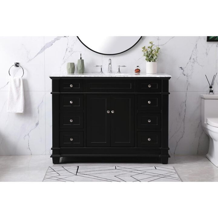 Elegant Kitchen and Bath 48 inch Single bathroom vanity set in black