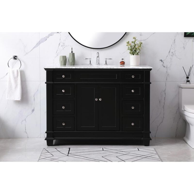 Elegant Kitchen and Bath 48 inch Single bathroom vanity set in black