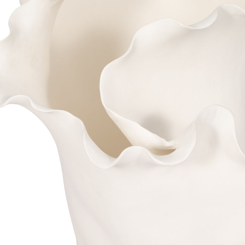 Handmade Flutter Vase, White image number 5