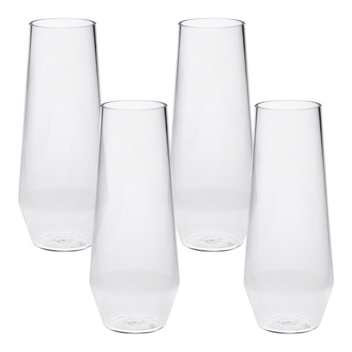 Stemmed Tritan Plastic Wine Glass Set of 4 for Everyday Drinks and Events