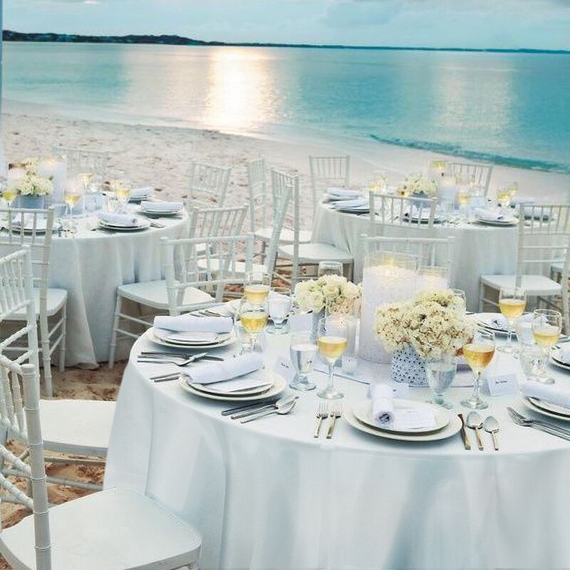 10 Pieces 120 Inch Home Restaurant Polyester Round Tablecloth