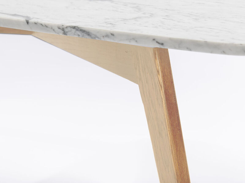 Vezzana 31" Square Italian Carrara White Marble Coffee Table with Legs