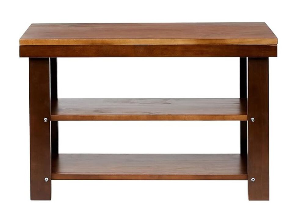 Entryway Wood Shoe Storage Bench 4 Inch Sturdy Solid Pine Organizer