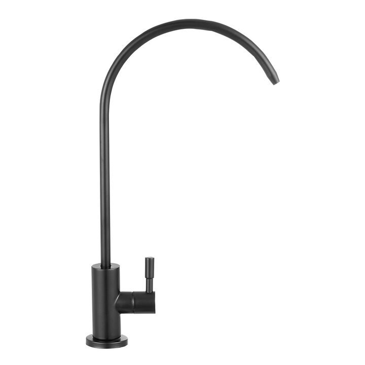 Reverse Osmosis Faucet with Solid Brass Valve, Stainless Steel Drinking Water Tap-Matte Black
