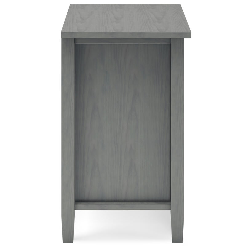 Warm Shaker SOLID WOOD 24 inch Wide Transitional Bedside Nightstand Table in Fog Grey