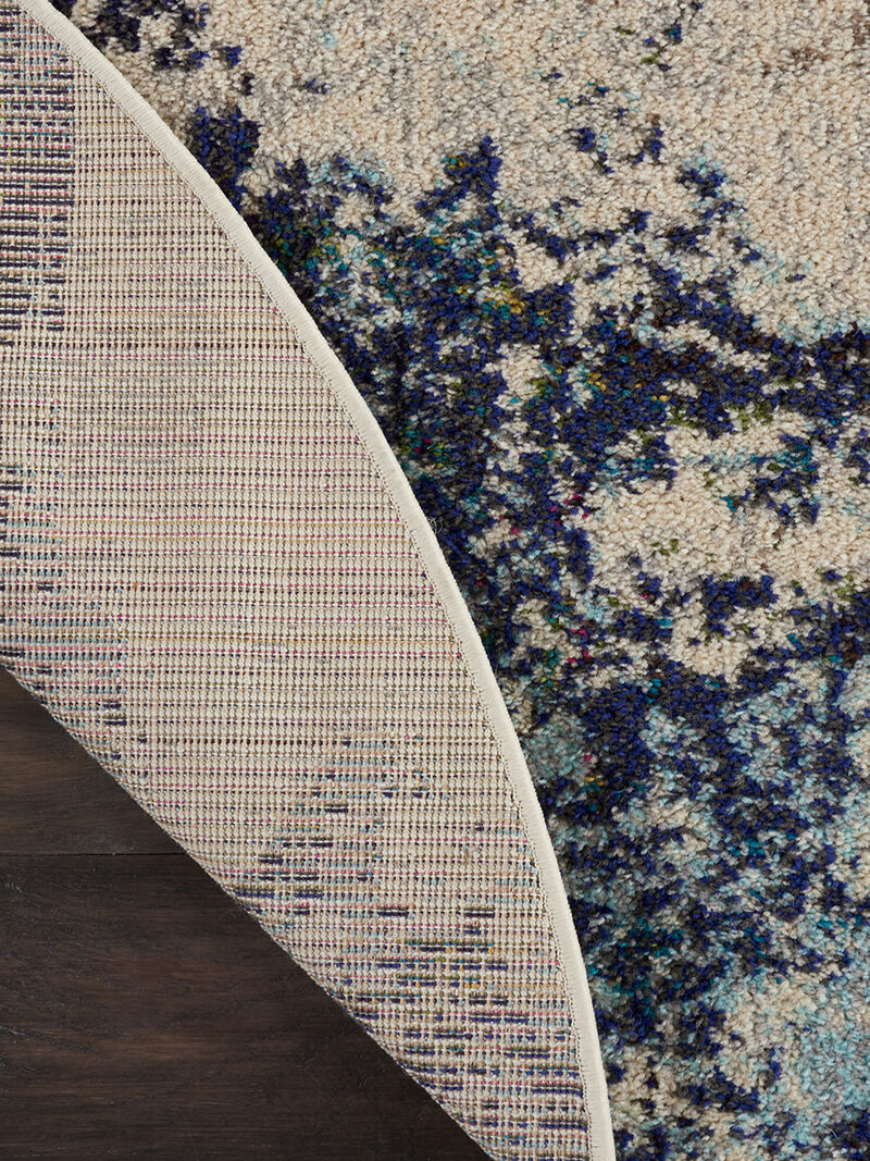 Celestial CES02 Ivory/Blue 4' x Round Rug