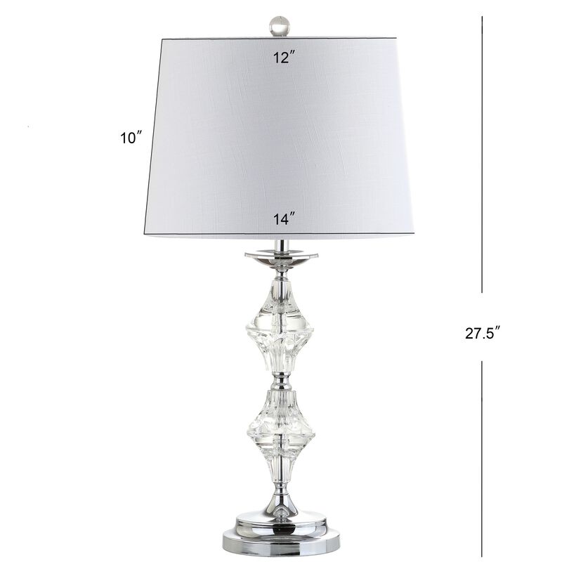 Madison 27.5" Crystal LED Table Lamp, Clear/Chrome (Set of 2)