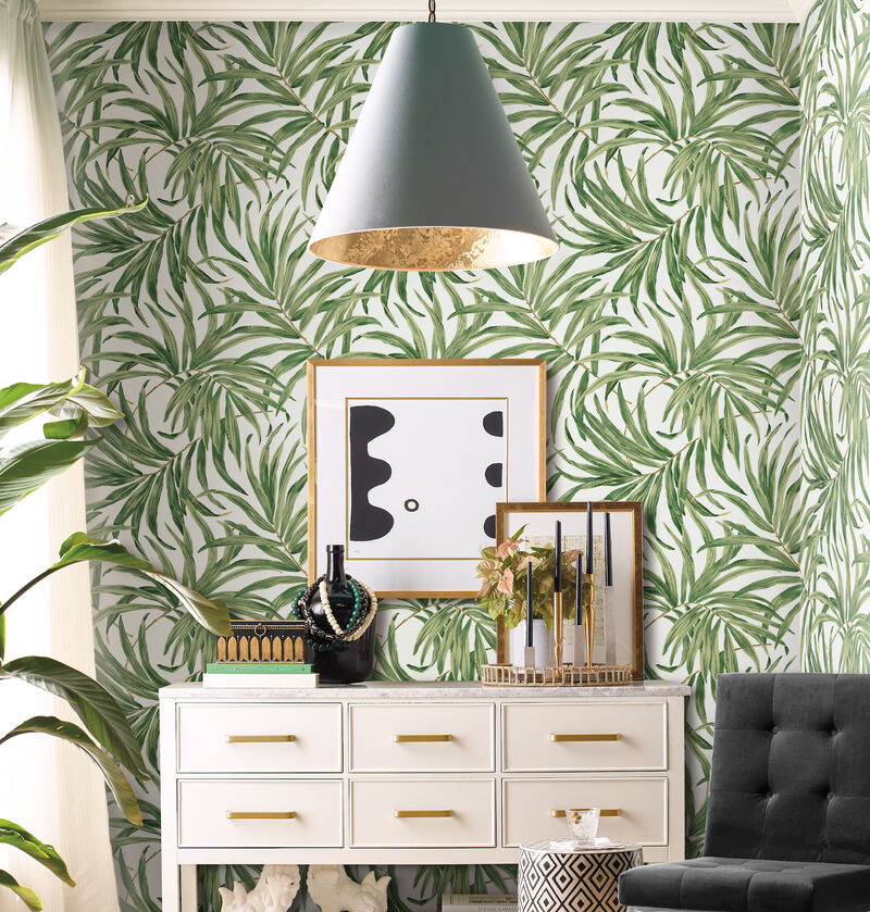 Bali Leaves Yellow & Tan Wallpaper image number 2