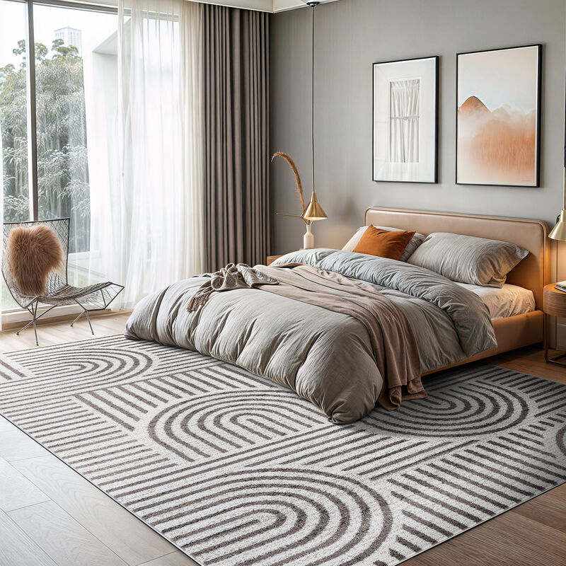 World Rug Gallery Bohemian Stipre Arch Design Area Rug:  Geometric,  Rectangle,  Low Pile,  Stain & Fade Resistant image number 6