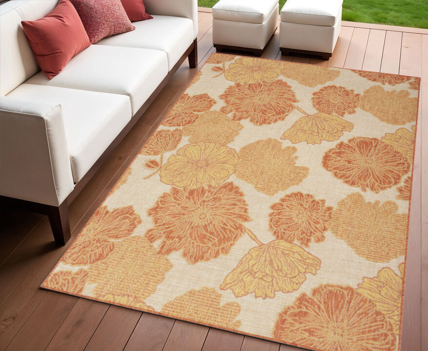 HomeRoots Floral Indoor Outdoor Area Rug