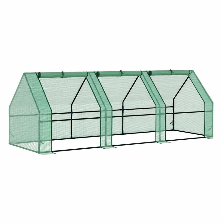 WOW PIONEER Portable Long Tunneled Mini Outdoor Garden Greenhouse For Protecting Plants Extending Growing Season Against Extreme Weather