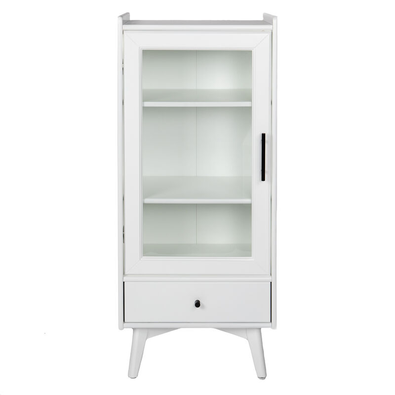Streamdale White Bathroom Cabinet with Glass Door (46")