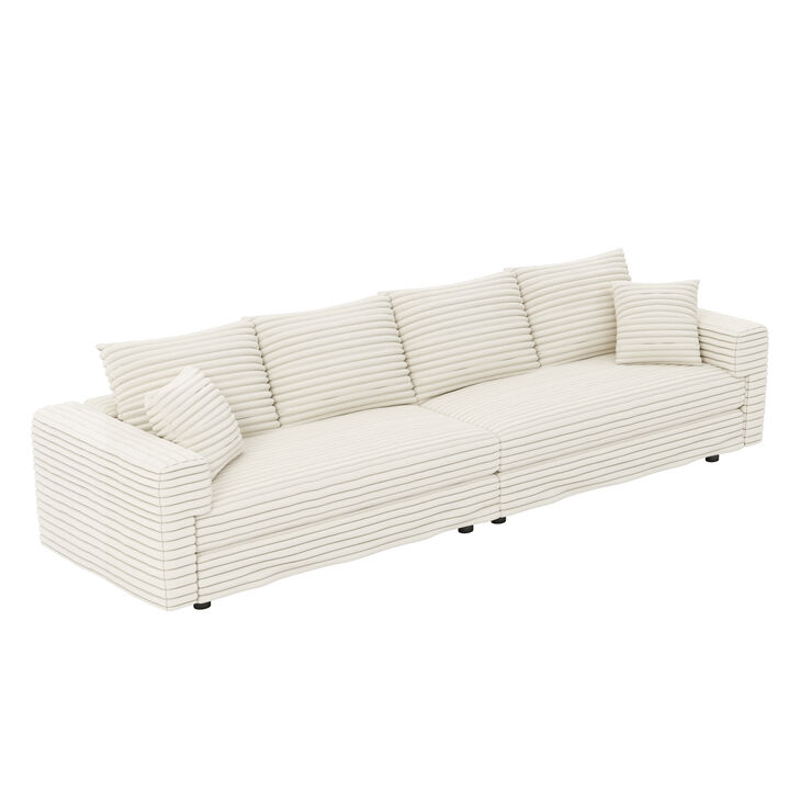 Merax Modern Comfy Upholstered 4-Seat Sofa Cloud Couch