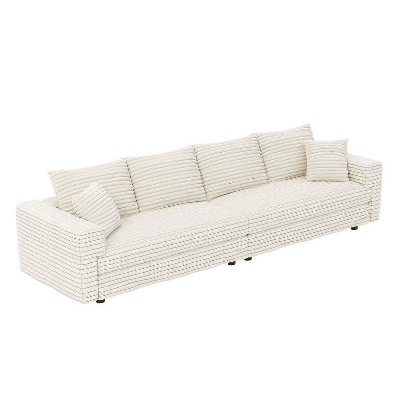 Merax Modern Comfy Upholstered 4-Seat Sofa Cloud Couch