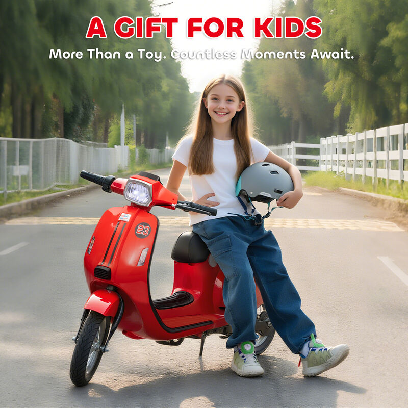 BreeBe 24V Kids Motorcycle with 3-Speed, Electric Motorcycle with Rear Suspension and LED Lights image number 6