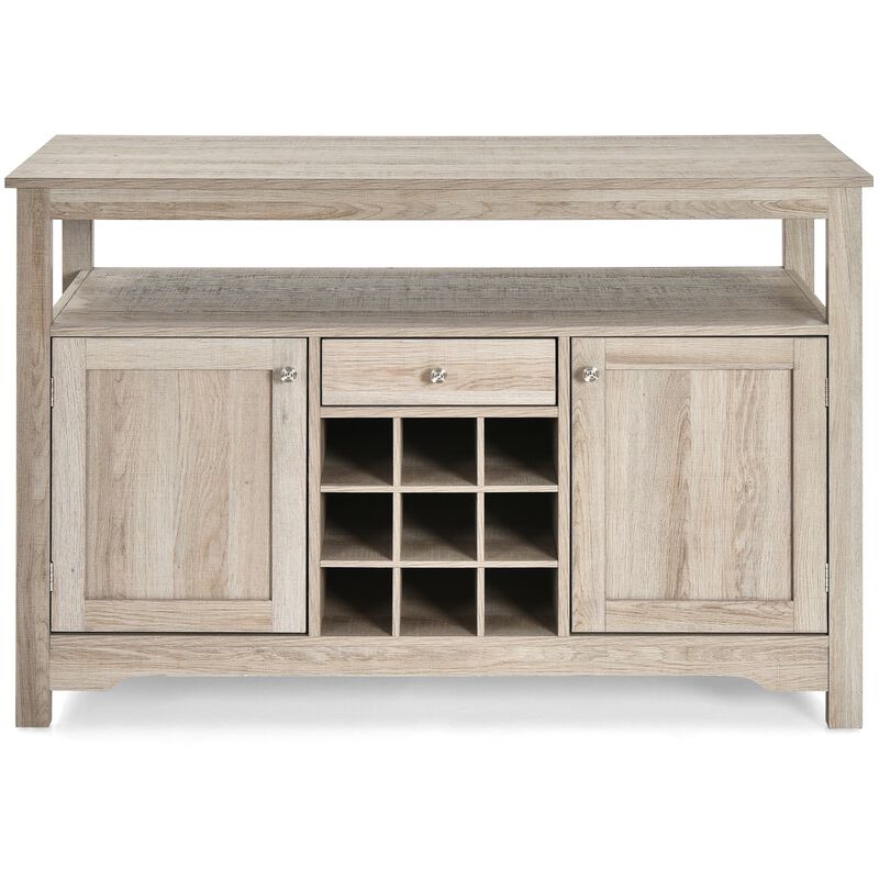 Server Buffet Sideboard With Wine Rack and Open Shelf