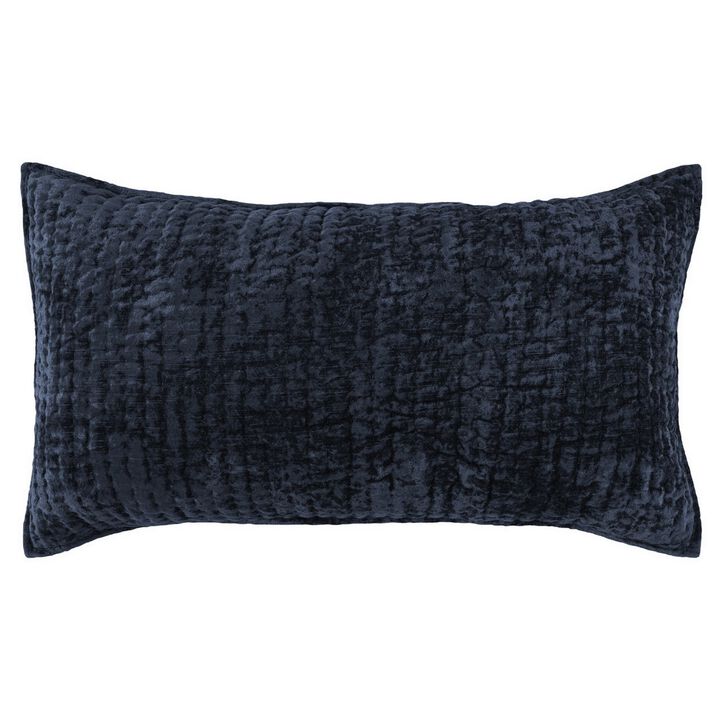 Lipa 20 x 36 Hand Stitched Lumbar King Pillow Sham, Rayon Velvet-Benzara