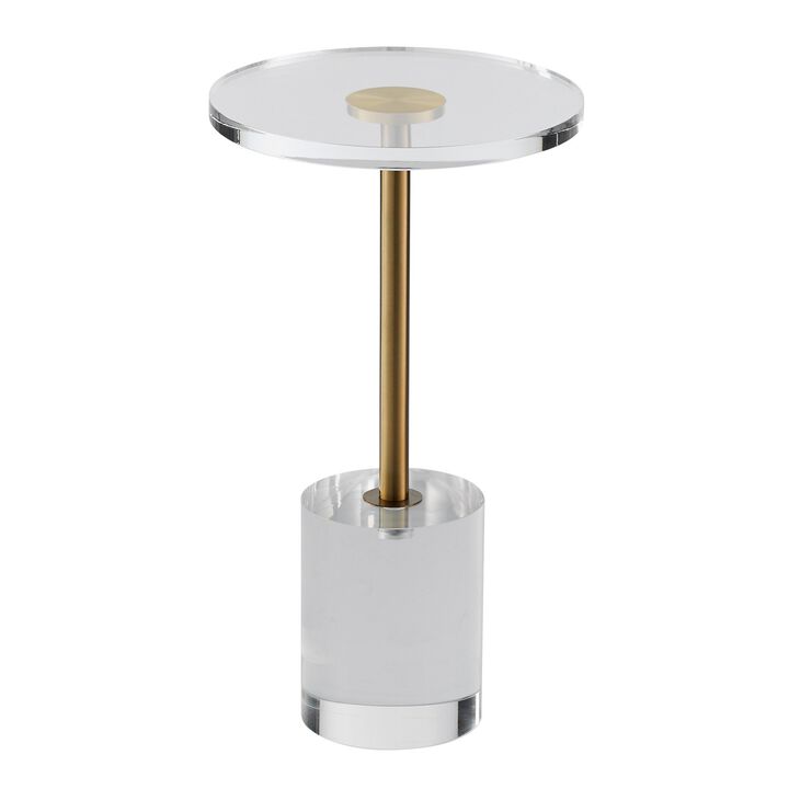 Transparent Acrylic Round Side Table for Bedroom Living Room