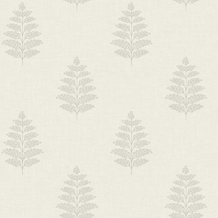 Frond Cream Leaf Wallpaper