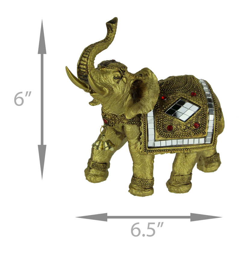 Golden Decorated Eastern Elephant Statue image number 3