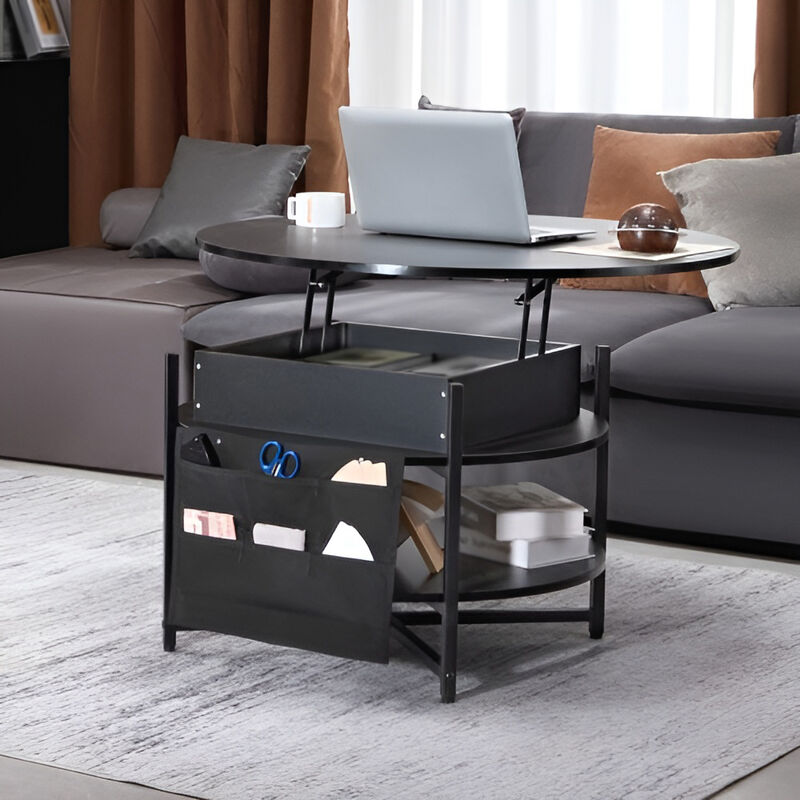 Coffee Table with Lift-Top, Storage Drawers and Open Shelf for Living Room