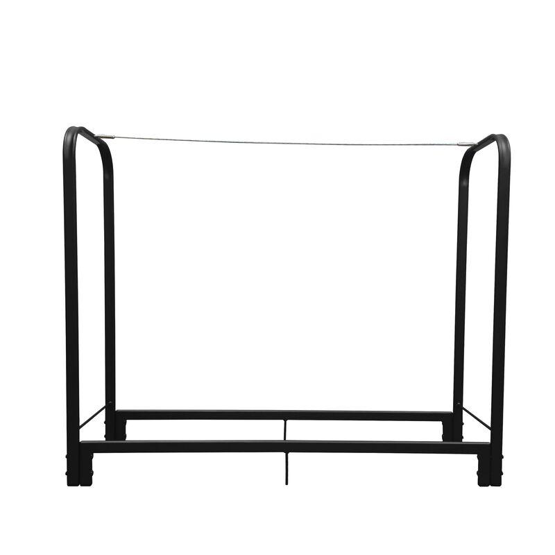 4ft Firewood Rack Stand Logs Holder for Outdoor Indoor Fireplace Metal Wood Pile image number 0