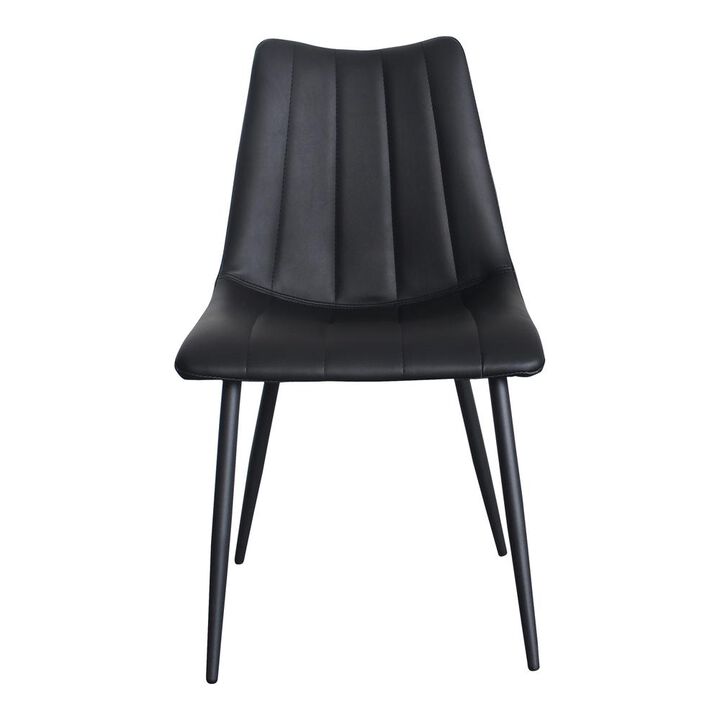 Moe's Home Collection ALIBI DINING CHAIR MATTE BLACK-SET OF TWO