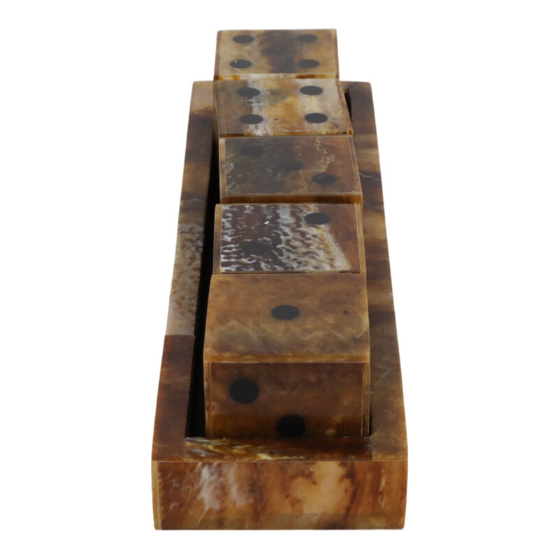 11x3" Tortoise Resin Dice Set, Brown image number 2
