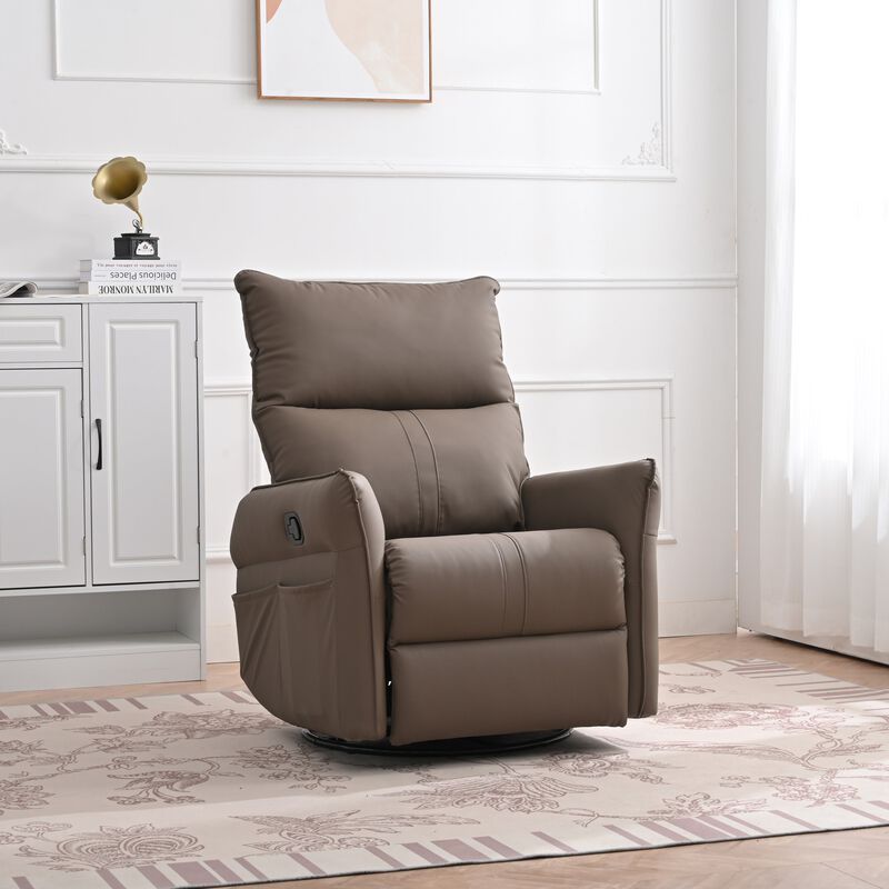 Mondawe 360 &deg; Swivel Nursery Rocking Swivel Recliner Chair, Glider Chair with Side Pocket