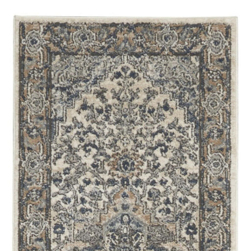 HomeRoots Medallion Power Loom Runner Rug image number 2