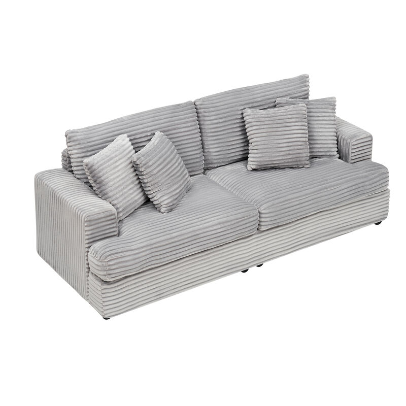 Merax Modern Minimalist Reclining Sofa with 4 Toss Pillows image number 0