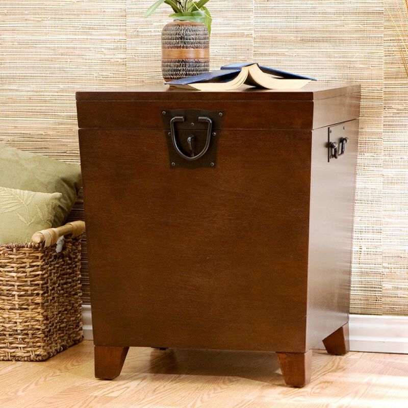 Hivvago 24 Inch  Brown Solid Wood And Manufactured Wood Square End Table